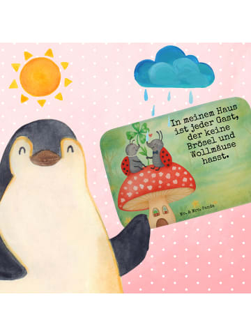 Mr. & Mrs. Panda duschmatte Marienkäfer Fliegenpilz Design mit S... in Weiß