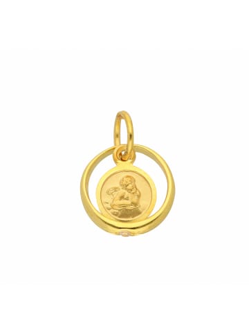 Adeliás Damen 333 Gold Anhänger Taufring mit Zirkonia Ø 10,1 mm in gold