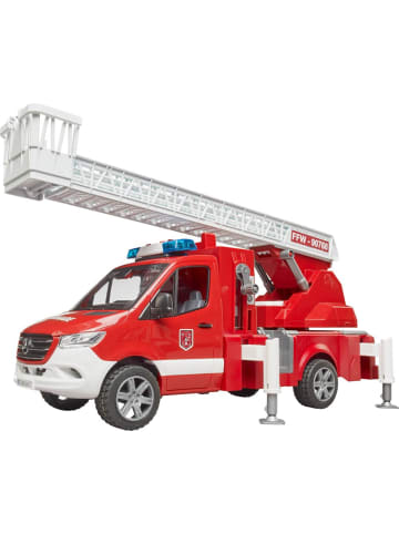 bruder Spielzeugauto 02673 MB Sprinter Feuerwehr mit Drehleiter, Pumpe und Licht+Sound