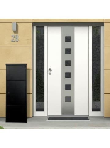 relaxdays Paketbox in Schwarz - (B)38 x (H)105 x (T)23 cm