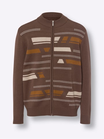Sieh an! Strickjacke in schoko-gemustert