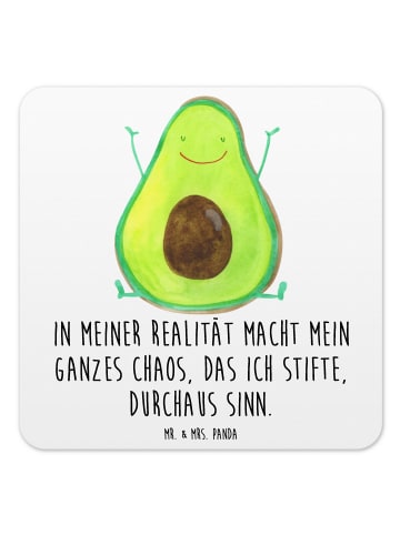 Mr. & Mrs. Panda Bieruntersetzer Avocado Glücklich mit Spruch in Weiß