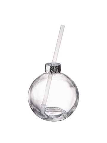 Butlers Kugel SANTA'S BUBBLE m.Trinkhalm 6er-Set in Durchscheinend