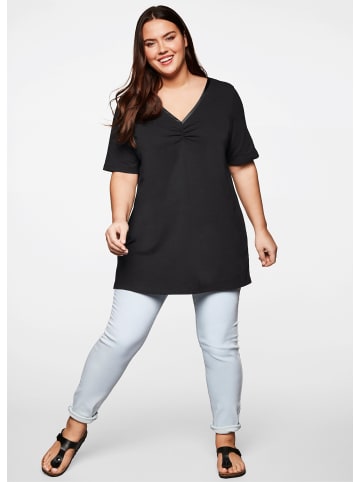 sheego Longshirt in schwarz