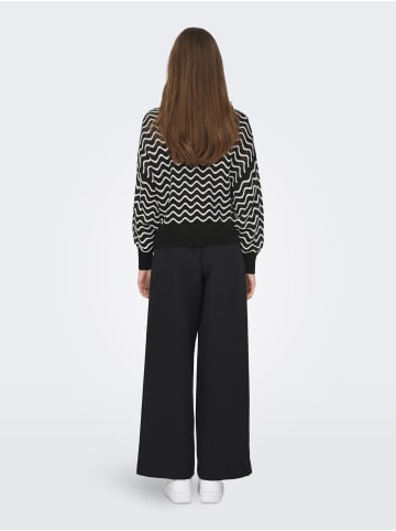 JACQUELINE de YONG Struktur Strickpullover Wellen Streifen Muster JDYRITA in Schwarz