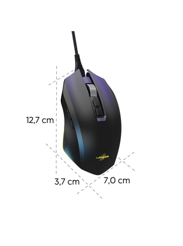 uRage Reaper 800 8K, kabelgebunden, RGB, Schwarz in Schwarz