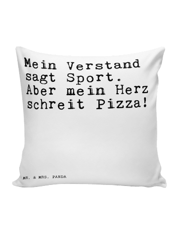 Mr. & Mrs. Panda Sofakissen Mein Verstand sagt Sport.... mit Spruch in Weiß