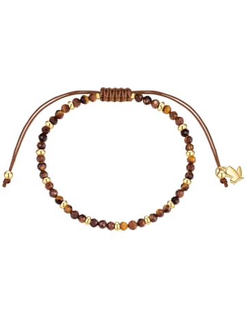 Glanzstücke München Armband aus Edelstahl mit Tigerauge in gelbgold