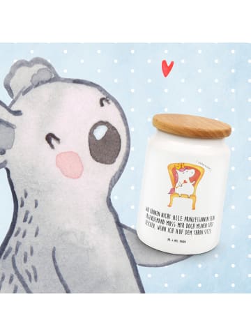Mr. & Mrs. Panda Leckerlidose Einhorn Prinzessin mit Spruch in Weiß