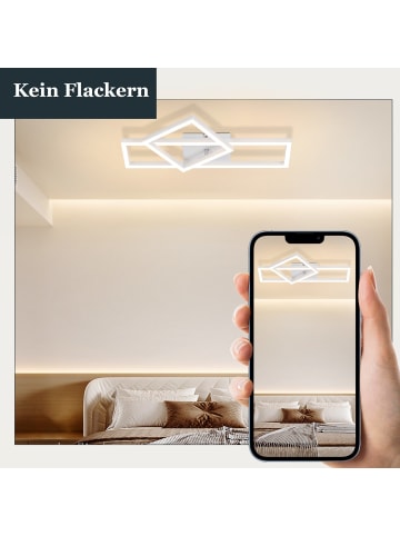 ZMH Deckenleuchte LED in weiß 2-flammige eckig Modern 20W 3000K warmweiß Flurlampe