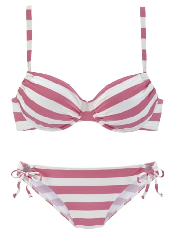 Venice Beach Bügel-Bikini in rosa-weiß