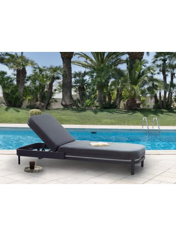 Beliani Gartenliege NETTUNO in Grau - (W) 65 x (H) 33 x (L) 194 cm