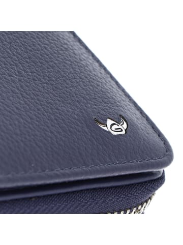 Golden Head Madrid Geldbörse RFID Schutz Leder 11.5 cm in blau