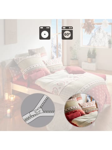 Erwin Müller Edel Flanell Kissenbezug in braun-rot