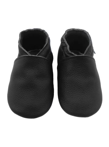 Yalion Baby Leder-Krabbelschuhe in Schwarz