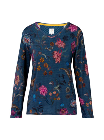 PiP Studio Trice Long Sleeve Top Flower in Dunkelblau