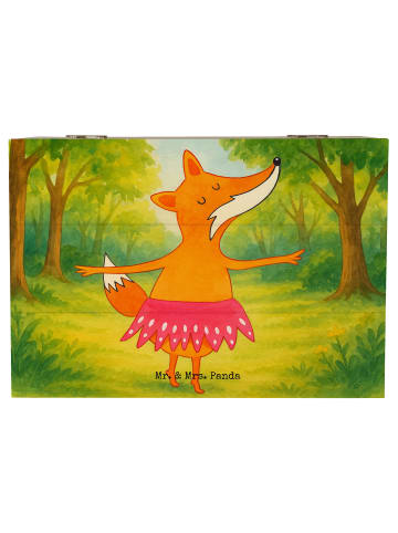 Mr. & Mrs. Panda Schatztruhe Fuchs Ballerina Design ohne Spruch in Weiß