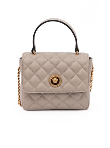 Versace Taupe gesteppt Leder Handtasche