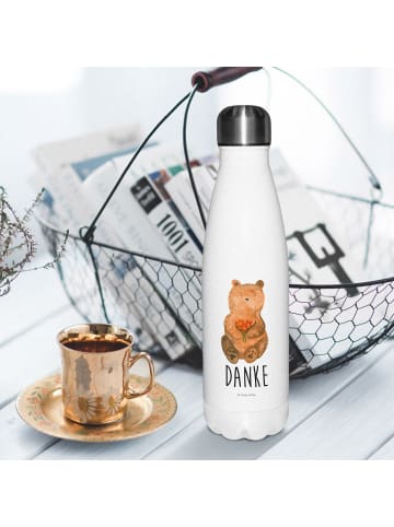 Mr. & Mrs. Panda Trinkflasche Bär Dankbar mit Spruch in Weiß