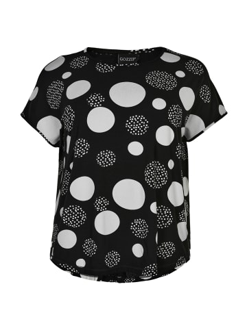 GOZZIP T-shirt Gitte in Black with white dots