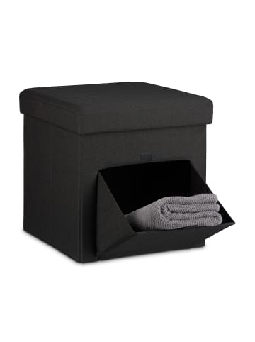 relaxdays Faltbarer Sitzhocker in Schwarz - 38 x 38 cm