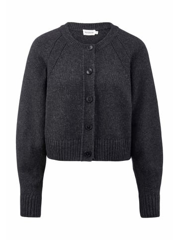 Hessnatur Strick Jacke Relaxed Cropped in anthrazit
