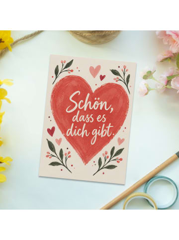Mr. & Mrs. Panda Postkarte Herz Liebe Design mit Spruch in Weiß