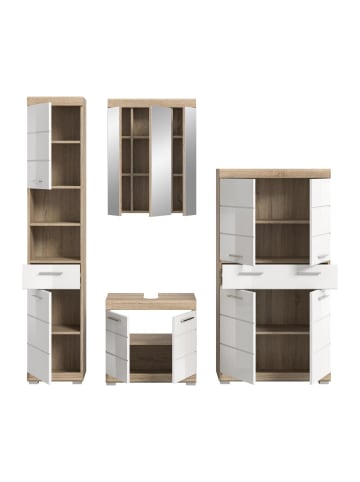 ebuy24 Badmöbelset Lambada Weiß 186 x 34 cm