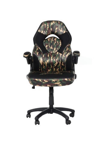 MCW Bürostuhl K13 ergonomisch mit verstellbarer Armlehne, Camouflage-schwarz