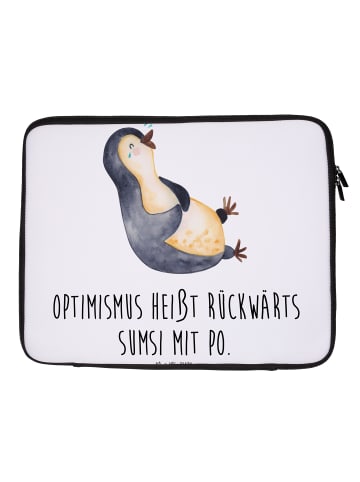 Mr. & Mrs. Panda Notebook Tasche Pinguin Lachen mit Spruch in Weiß