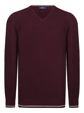 JIMMY SANDERS Pullover Mit V-Ausschnitt in Pflaume