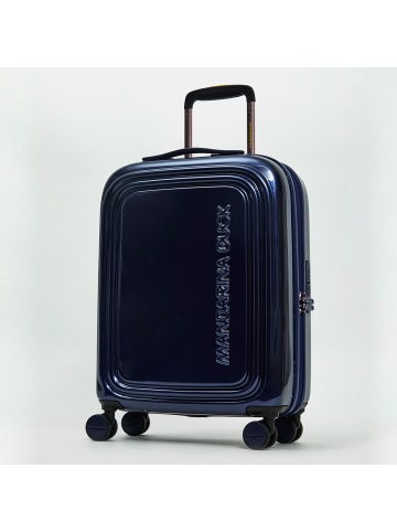 Mandarina Duck Logoduck + Metal 4 Rollen Trolley S 55 cm mit Dehnfalte in blue indigo