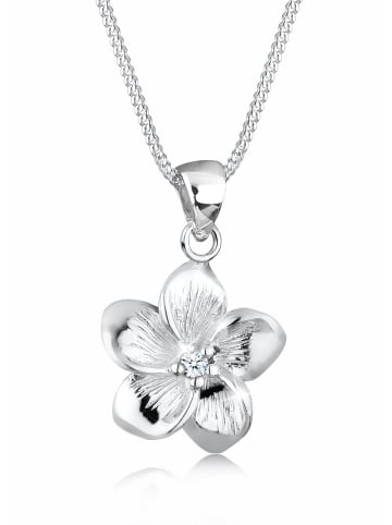 Elli DIAMONDS  Halskette 925 Sterling Silber Frangipani Blüte in Weiß