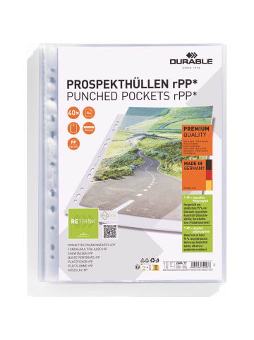 Durable Prospekthülle PREMIUM A4 rPP 40 Stück