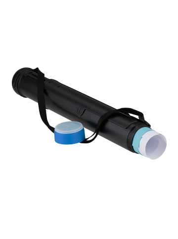 relaxdays Posterrolle in Schwarz/ Blau - (H)50-108 x Ø 8,5 cm