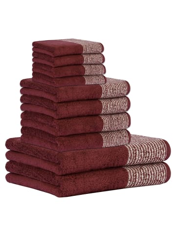 Cawö Handtuch 10er Pack, 1er Pack in Bordeaux