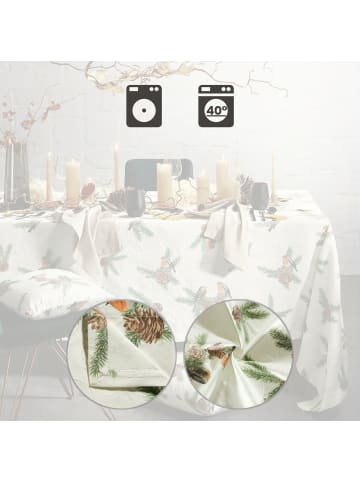 Erwin Müller Baumwollmischung Tischdecke in natur-braun-grün