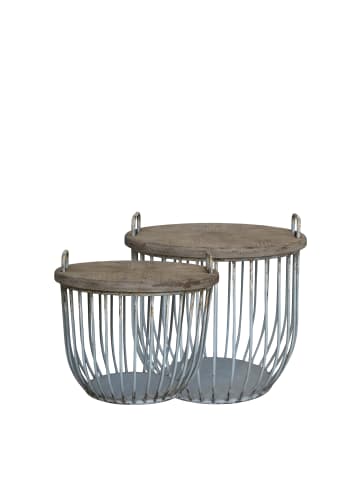 Chic Antique Shabby Sofatisch mit Holzdeckel 2er Set in opal