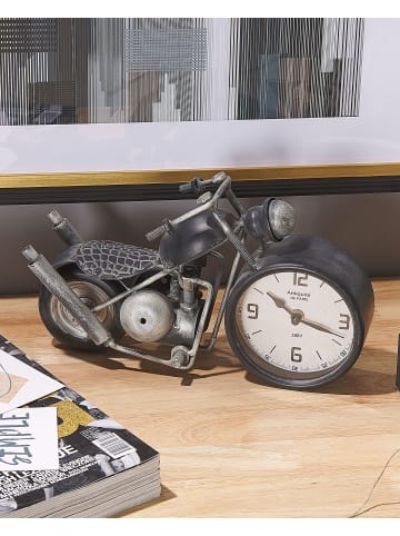 Beliani Tischuhr BERNO in Schwarz/Weiß/Silber - (W) 30 x (H) 19 x (L) 11 cm