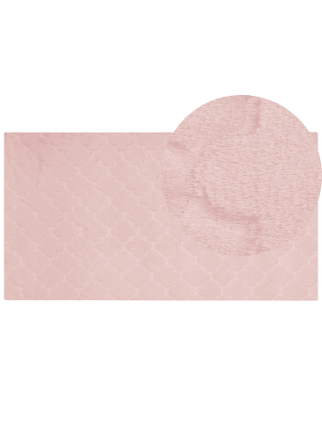 Beliani Shaggy GHARO in Rosa - (W) 80 x (L) 150 cm