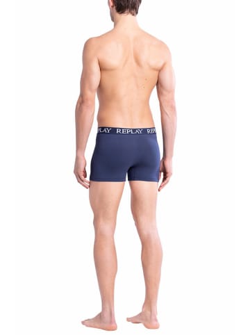 Replay Replay Trunk BOXER Style 01/C Basic Cuff Logo im 2er Pack in Grey Indigo