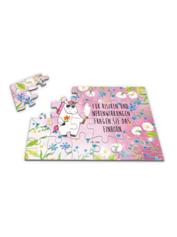 Mr. & Mrs. Panda Puzzle Einhorn Woodstock mit Spruch in Rot Pastell