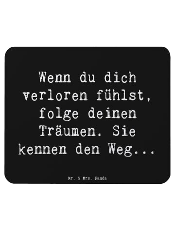 Mr. & Mrs. Panda Mauspad Spruch Selbstzweifel und Träume mit Spruch in Schwarz