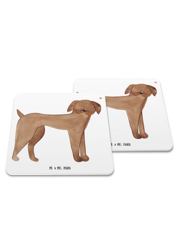 Mr. & Mrs. Panda Untersetzer für Gläser Hund Dogge ohne Spruch in Weiß
