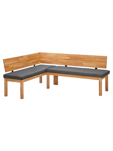 58 aufm Kessel ECKBANK Damita 194 x 155 x 84 Massivholz Kernbuche geölt/Grau