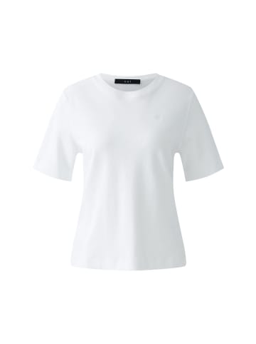Oui SVEHA T-Shirt aus reiner Baumwolle in Optic White