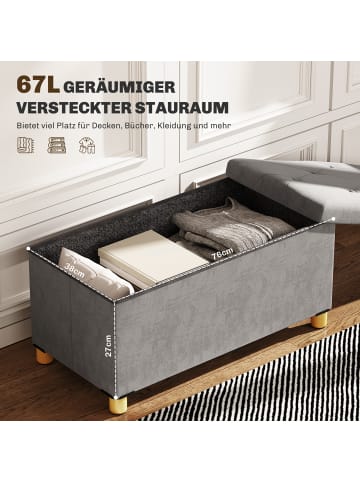 HOMCOM Sitzbank-76L x 38B x 38H cm-Grau
