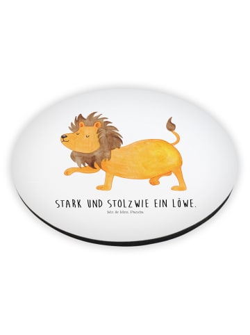 Mr. & Mrs. Panda Kühlschrankmagnet Sternzeichen Löwe mit Spruch in Weiß