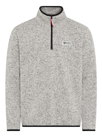 Man's World Fleecepullover in grau meliert