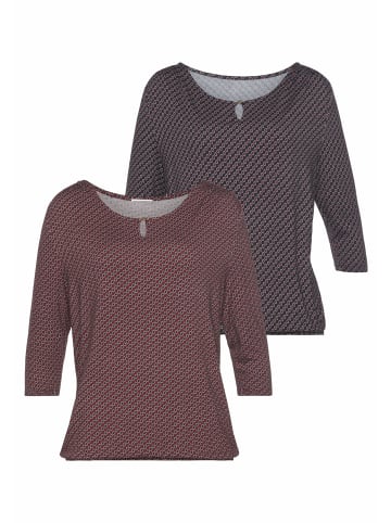 Vivance 3/4-Arm-Shirt in beere, navy